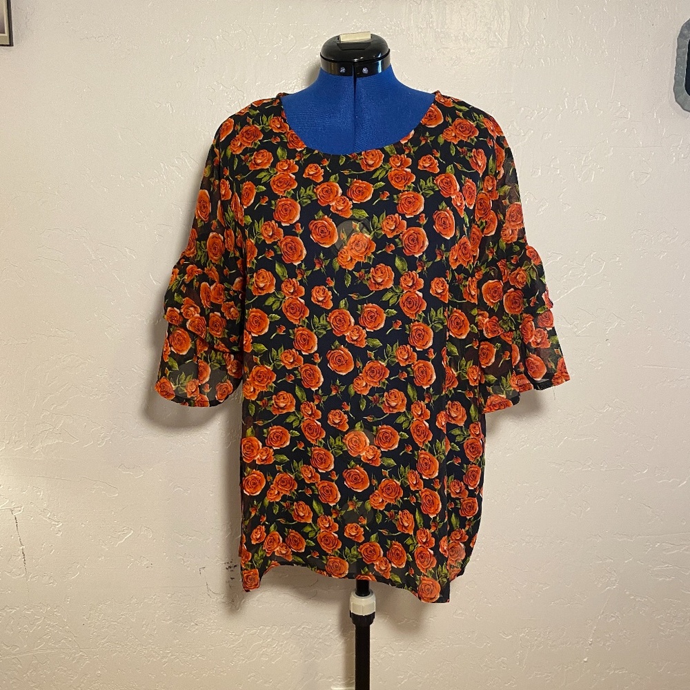 NWOTAlisha & Chloe ruffled sleeve blouse, size 2X.